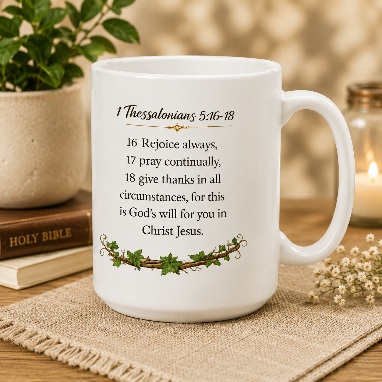 Today's Blessing ceramic coffee mug back